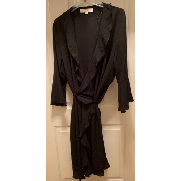 outrageous fortune ruffle wrap dress